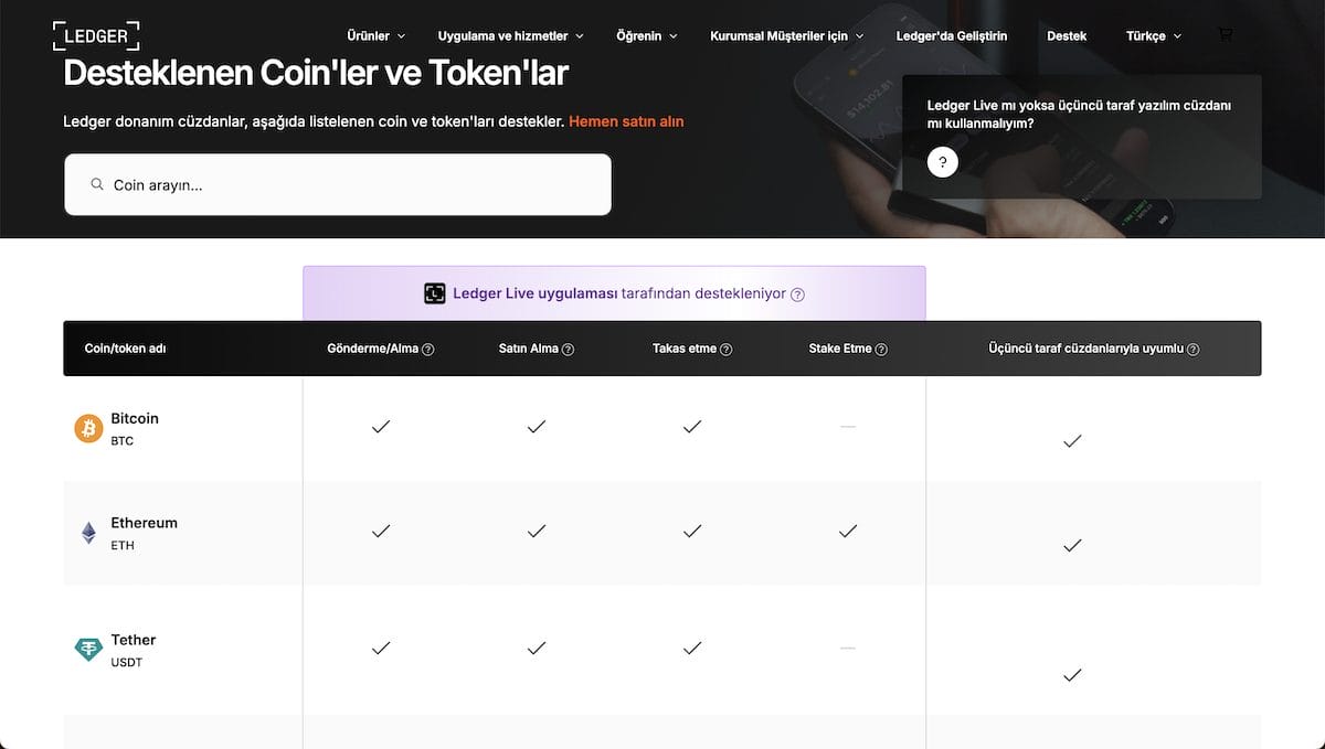 Ledger Stax Hangi Kripto Paraları Destekliyor?