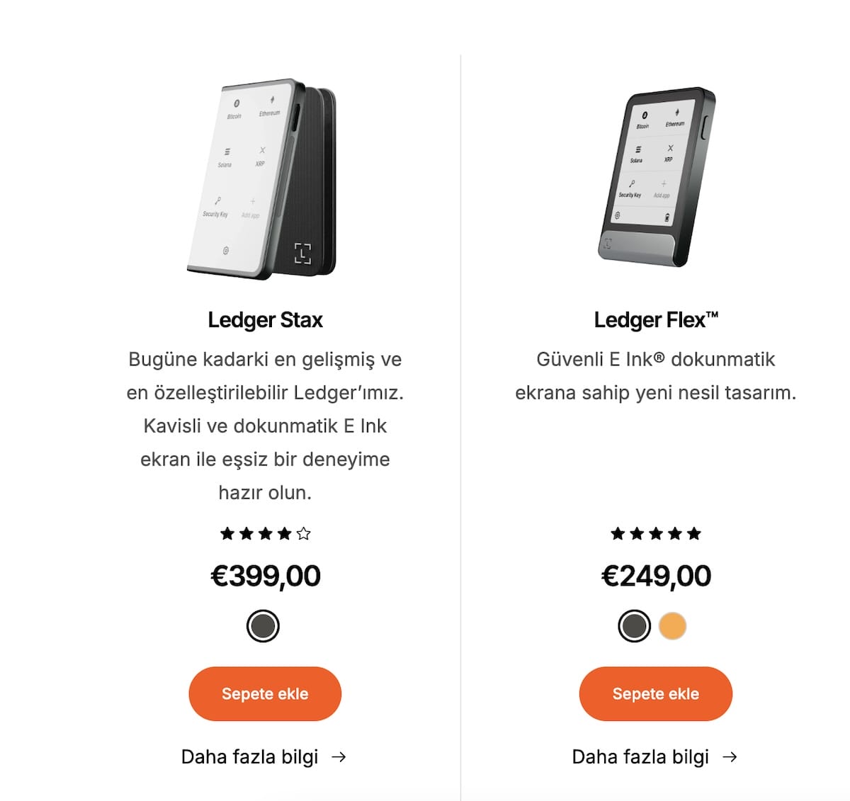Ledger Stax ve Ledger Flex Farkları Fiyat Karşılaştırması