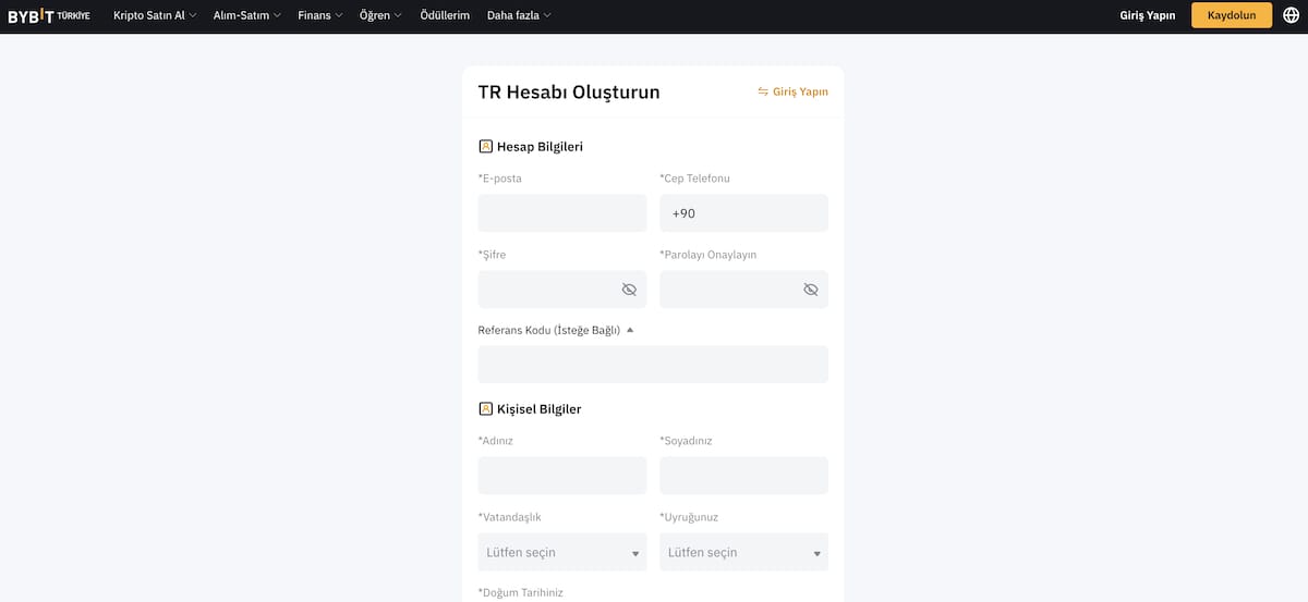 Bybit nasıl kullanılır kayıt sayfası