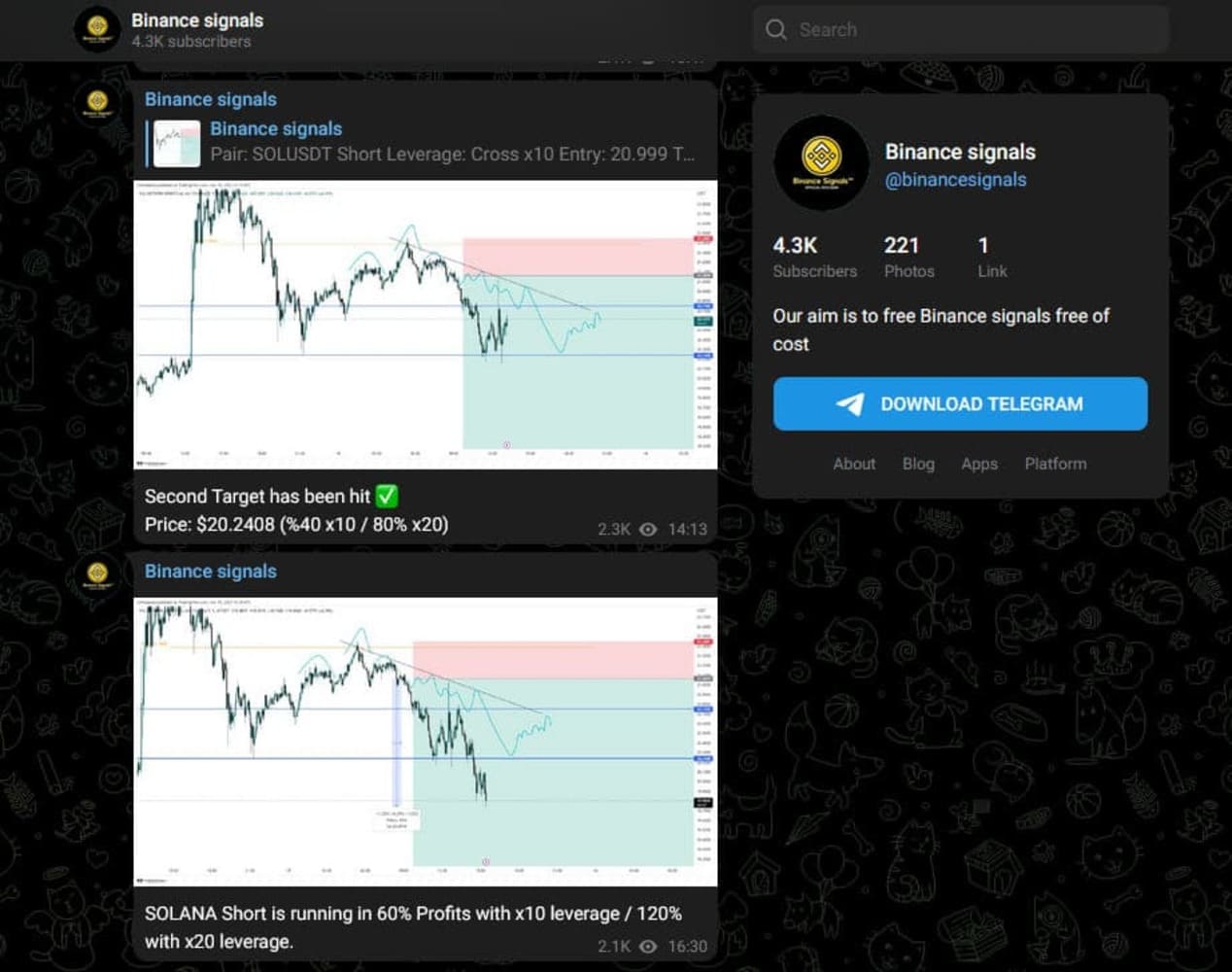 Binance Signals - テレグラム