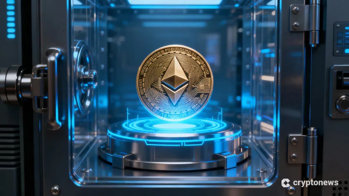 イーサリアムをデジタルな金庫で保護し、融資の担保として活用するイメージ