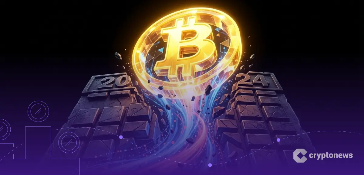 2024年末のビットコイン10万ドル到達を象徴する上昇画像