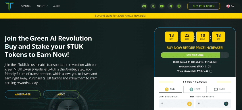 eTukTuk, milieuvriendelijke cryptomunten