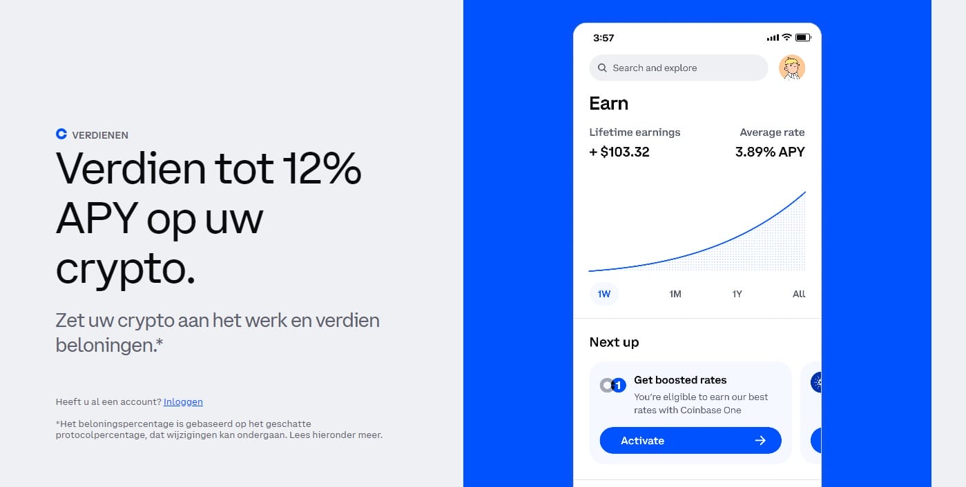 coinbase platform - ook geschikt voor staking
