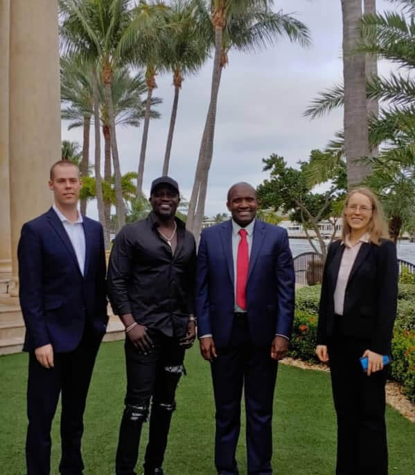 Akon with Julius Mwale at Mwale Medical and Technology city in Kenya