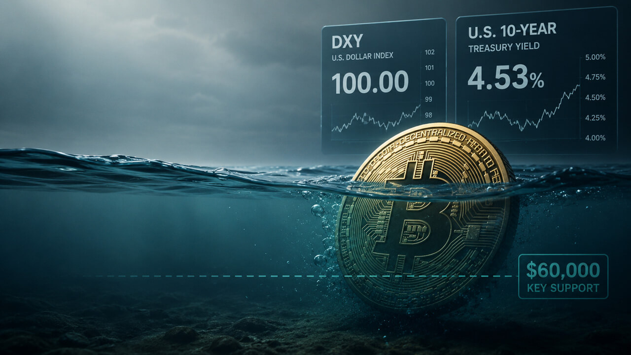 Bitcoin struggles to stay above the $60,000 support level as rising U.S. Treasury yields and a stronger dollar threaten demand for risk assets.