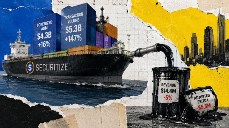 Securitize tanker carries rising tokenized AUM and transaction volume while revenue and EBITDA spill into loss.