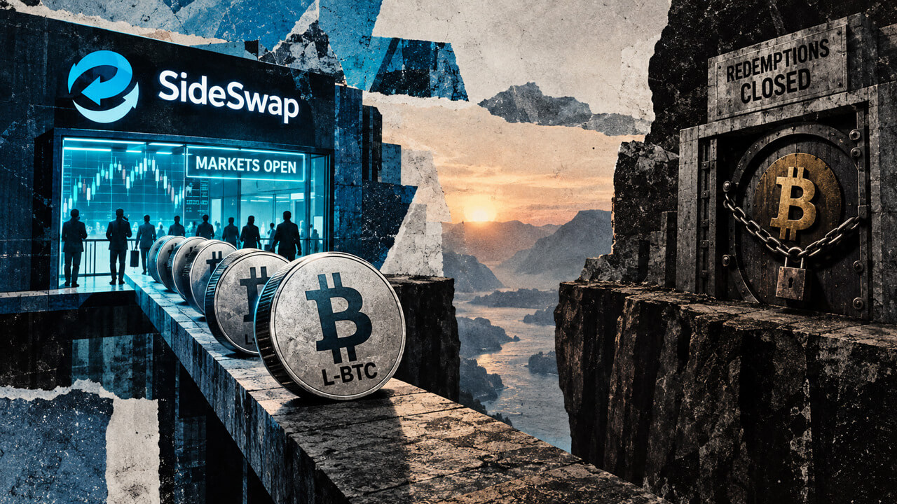 SideSwap trading stays active as L-BTC sits across a fractured divide from a locked Bitcoin exit.