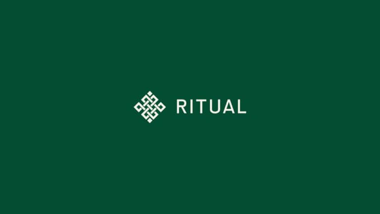 Ritual logo on a deep green background