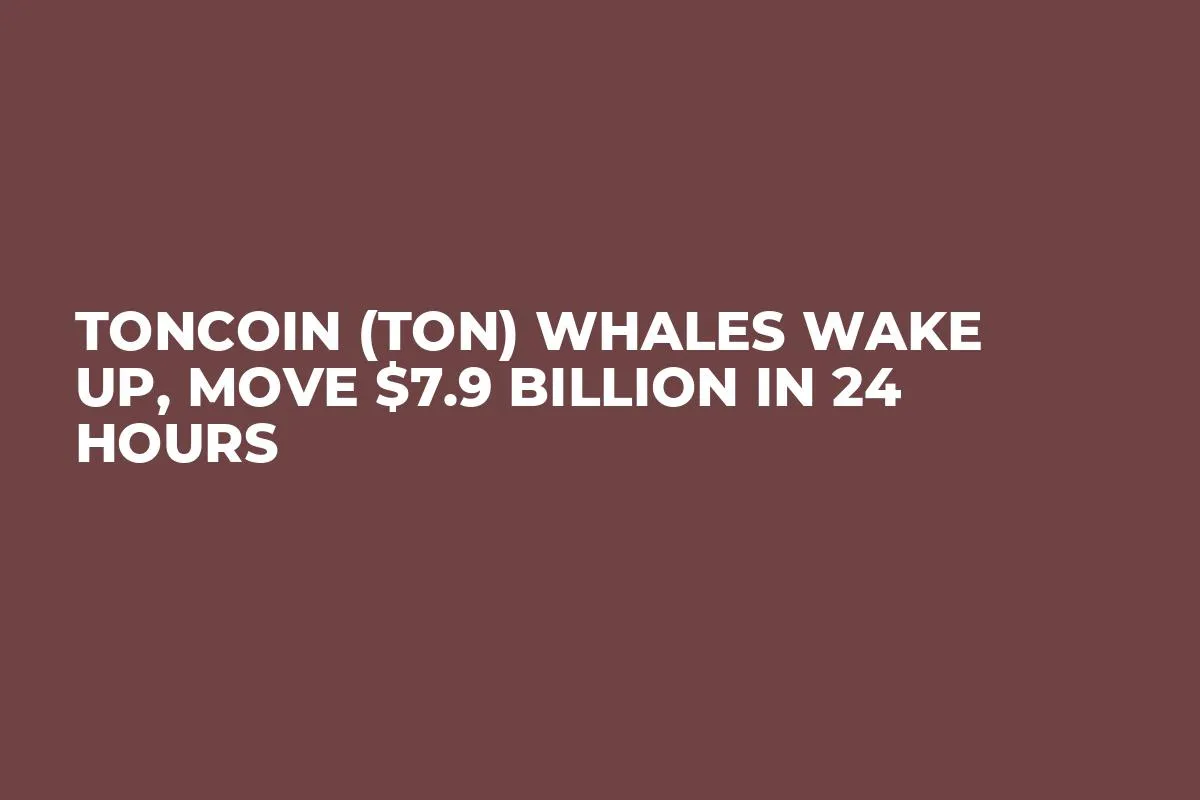 Toncoin (TON) Whales Wake Up, Move $7.9 Billion in 24 Hours