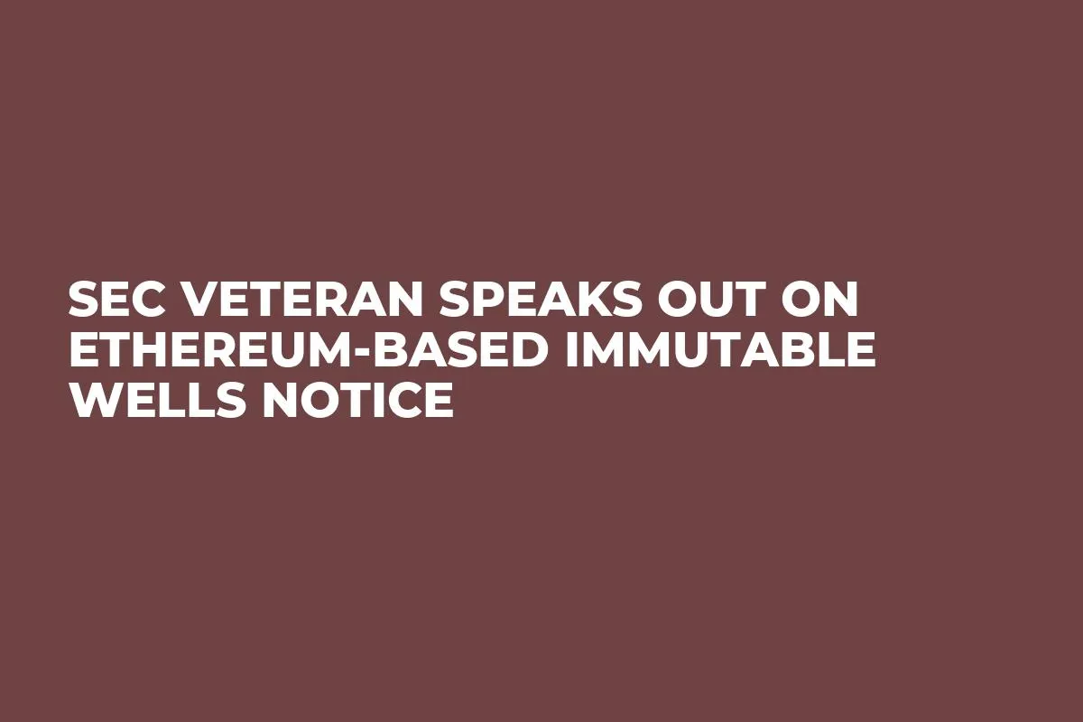 SEC Veteran Speaks Out on Ethereum-Based Immutable Wells Notice