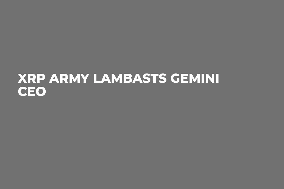 XRP Army Lambasts Gemini CEO