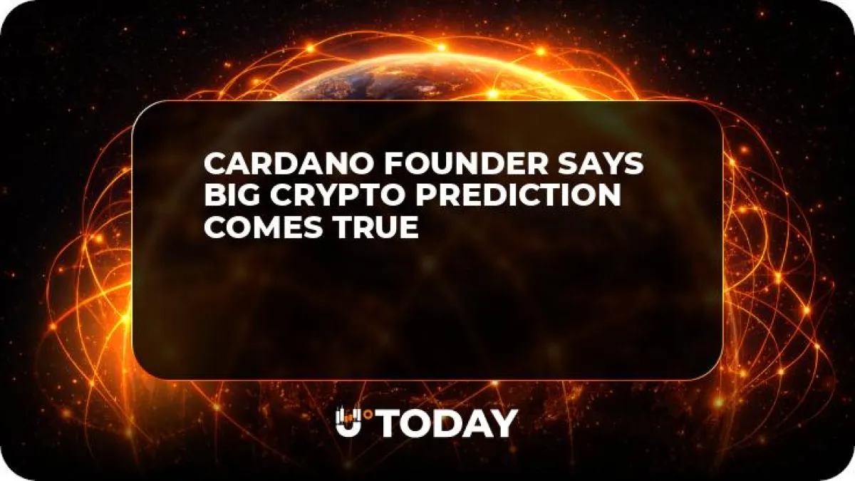 Cardano Founder Says Big Crypto Prediction Comes True