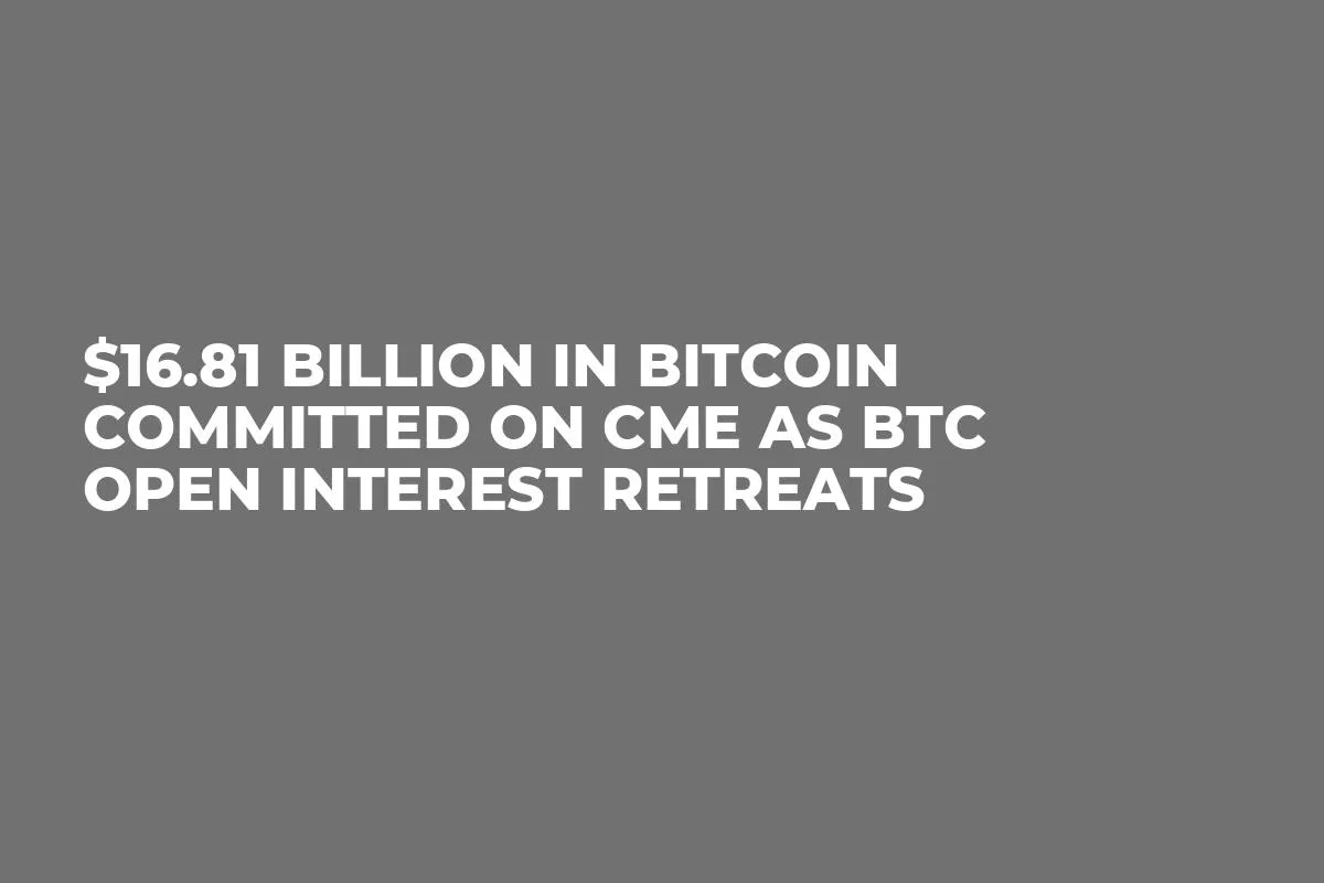 $16.81 Billion in Bitcoin Committed on CME as BTC Open Interest Retreats