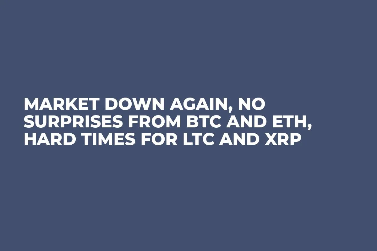 Market Down Again, No Surprises from BTC and ETH, Hard Times for LTC and XRP