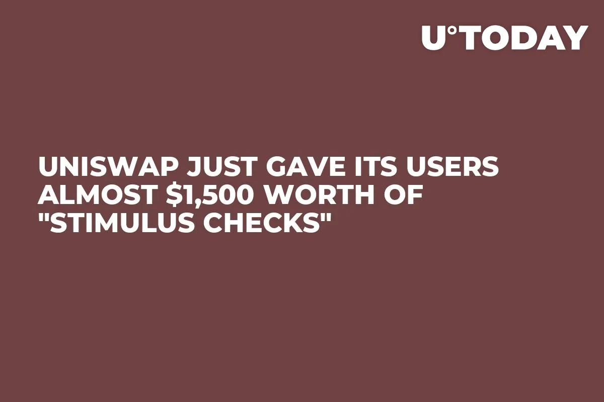 Uniswap Just Gave Its Users Almost $1,500 Worth of "Stimulus Checks"