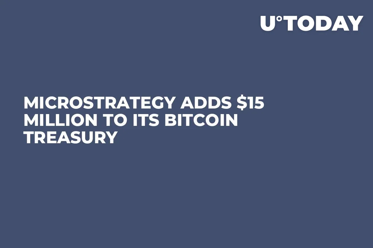 MicroStrategy Adds $15 Million to Its Bitcoin Treasury