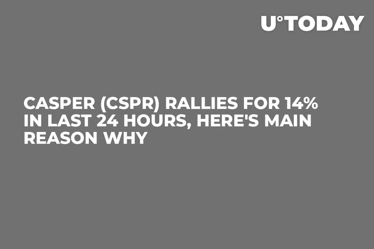 Casper (CSPR) Rallies for 14% in Last 24 Hours, Here's Main Reason Why