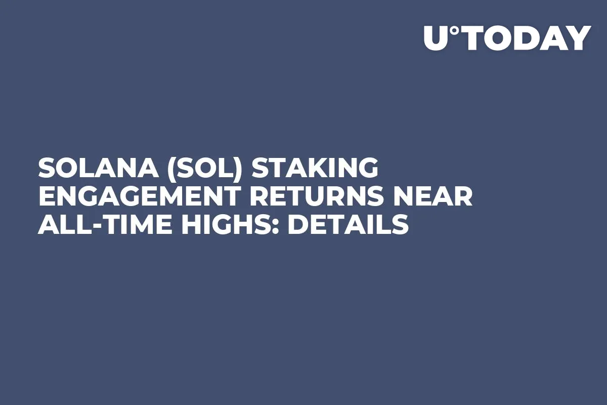 Solana (SOL) Staking Engagement Returns Near All-Time Highs: Details