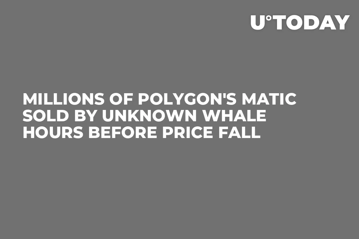 Millions of Polygon's MATIC Sold by Unknown Whale Hours Before Price Fall