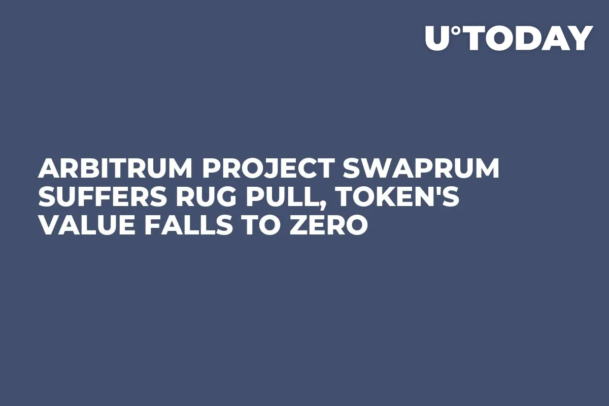 Arbitrum Project Swaprum Suffers Rug Pull, Token's Value Falls to Zero