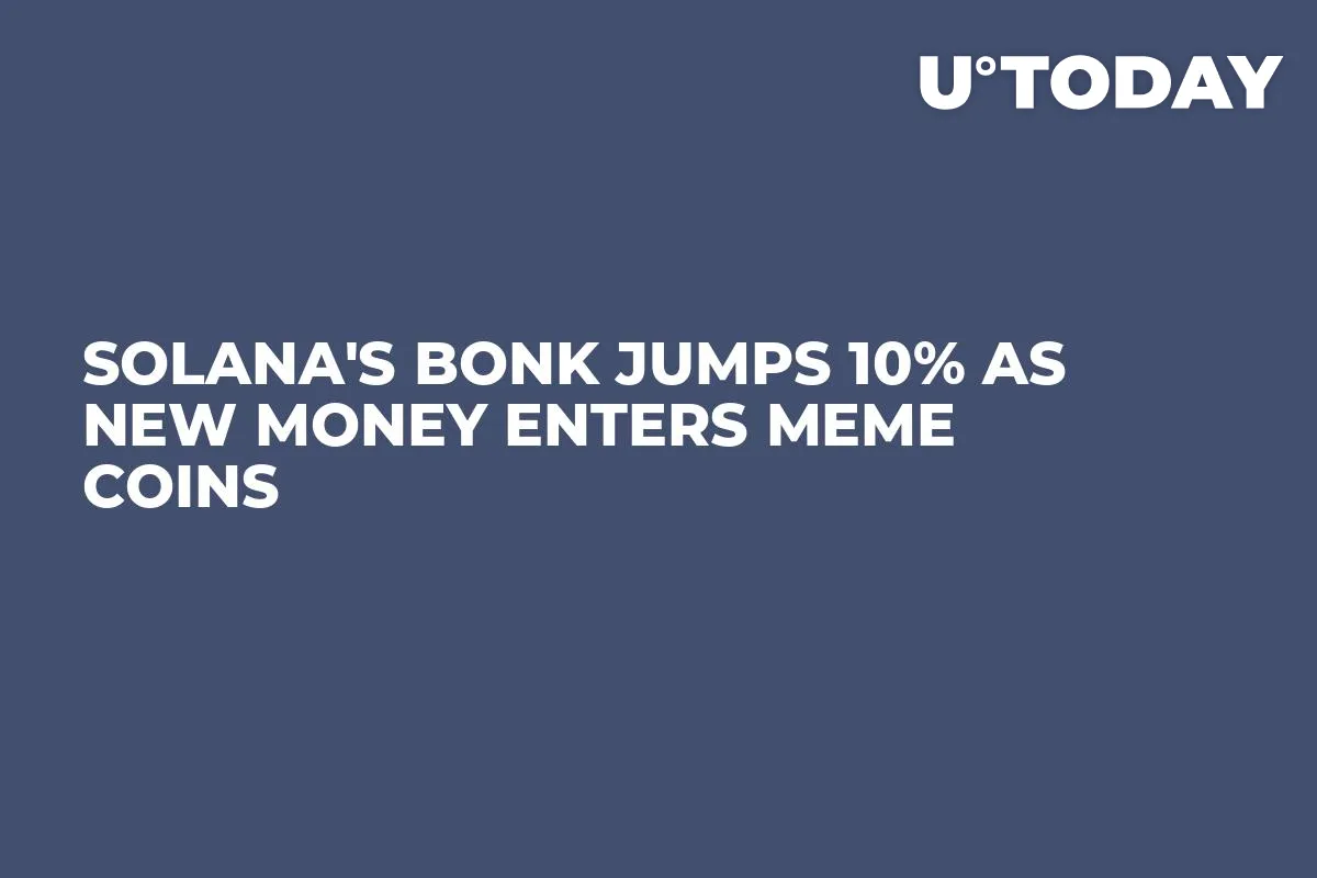 Solana's BONK Jumps 10% as New Money Enters Meme Coins