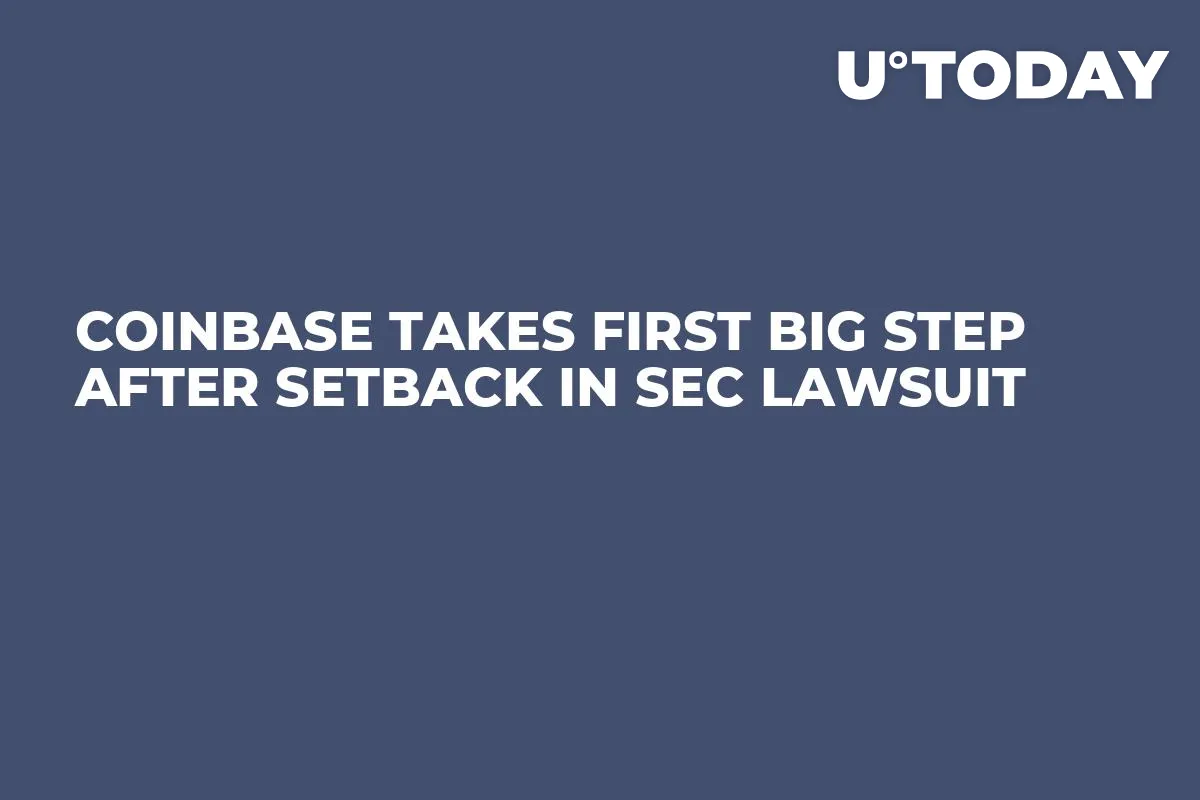 Coinbase Takes First Big Step After Setback in SEC Lawsuit
