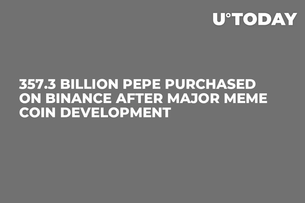 357.3 Billion PEPE Purchased on Binance After Major Meme Coin Development