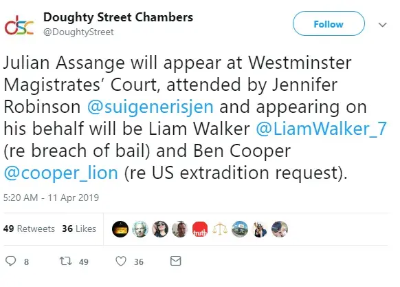 Theresa May approves of Assange&rsquo;s arrest