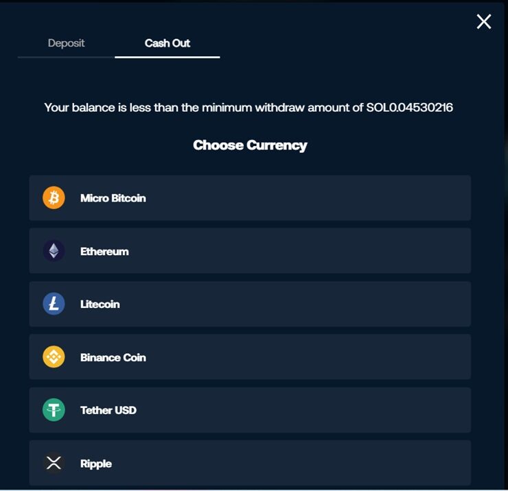 Betpanda Cashout with Solana