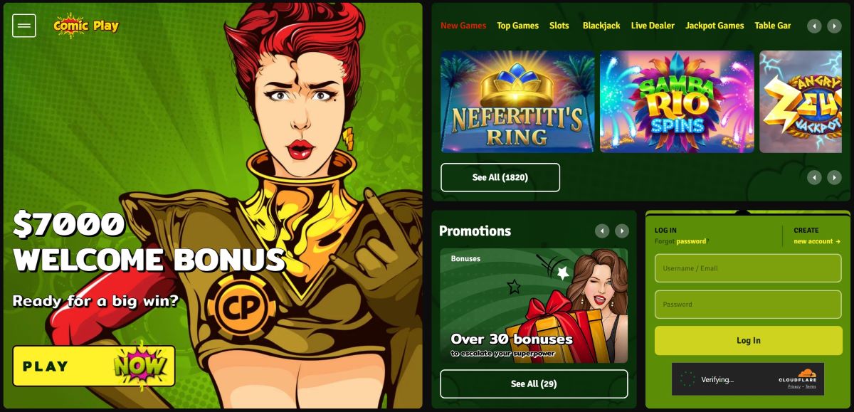 Comic Play homepage