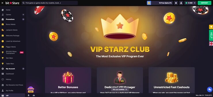 vip starz club at bitstarz casino