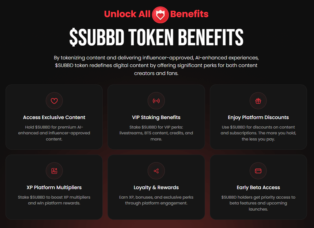 next-crypto-to-explode SUBBD Token benefits