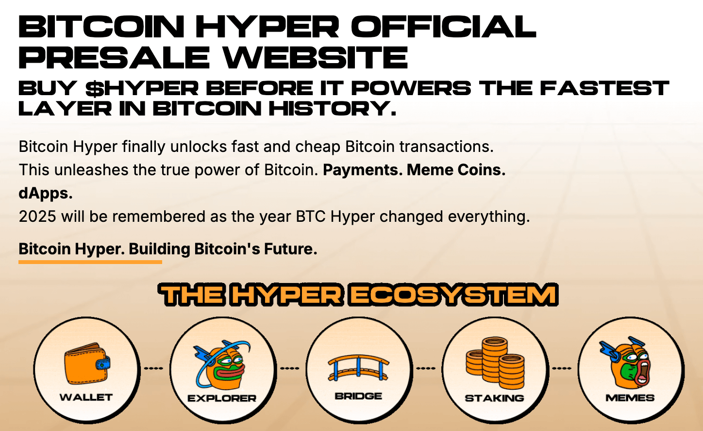 Bitcoin Hyper presale page.