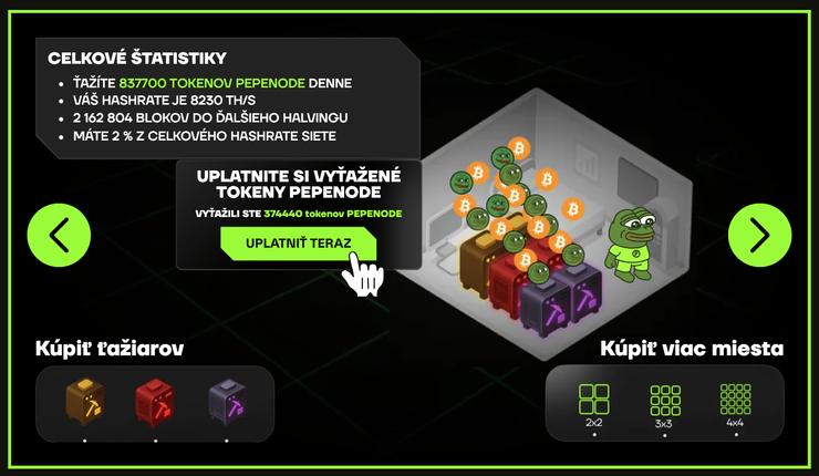 pepenode virtálna ťažba kryptomien