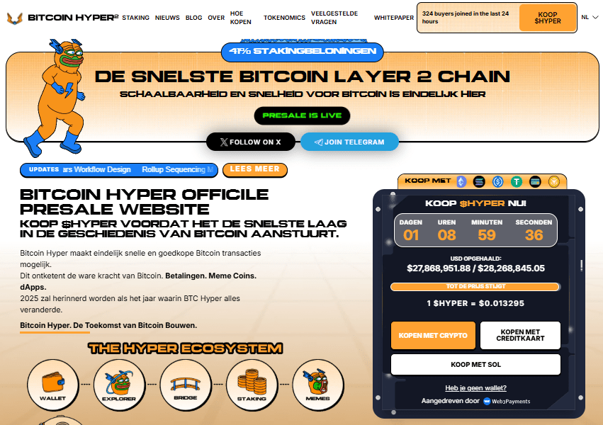 Bitcoin Hyper presale: een nieuw project in de spotlights - beste crypto meme
